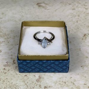 Vintage Avon Blue Stone Silver Ring w/ Box | Minimalist Ring